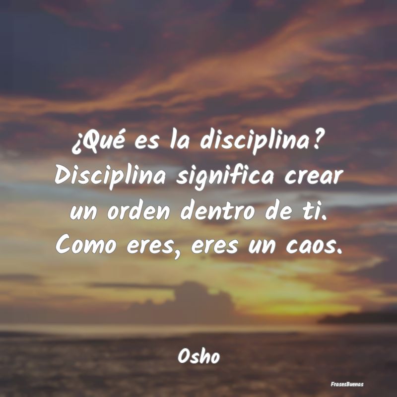 ¿Qué es la disciplina? Disciplina significa crea...