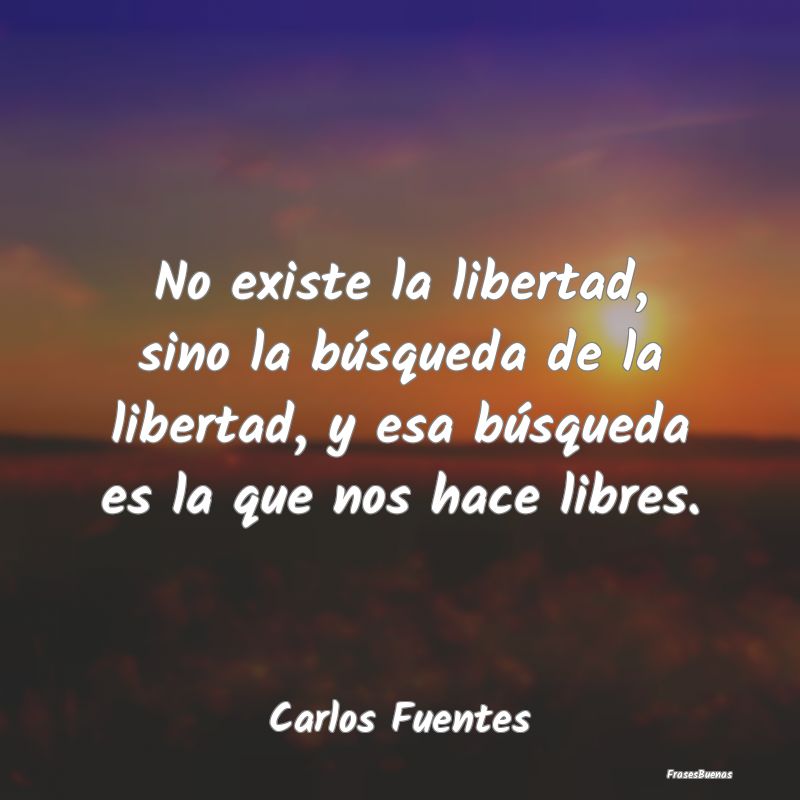 Frases de Carlos Fuentes - No existe la libertad, sino la búsqueda