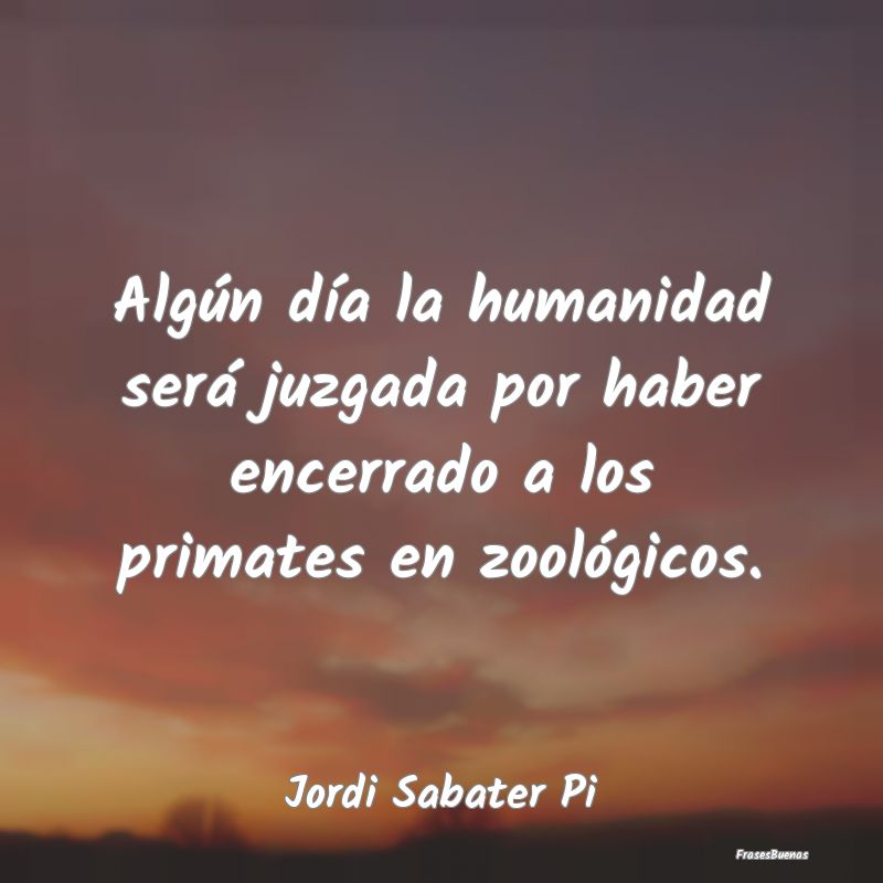 Algún día la humanidad será juzgada por haber e...