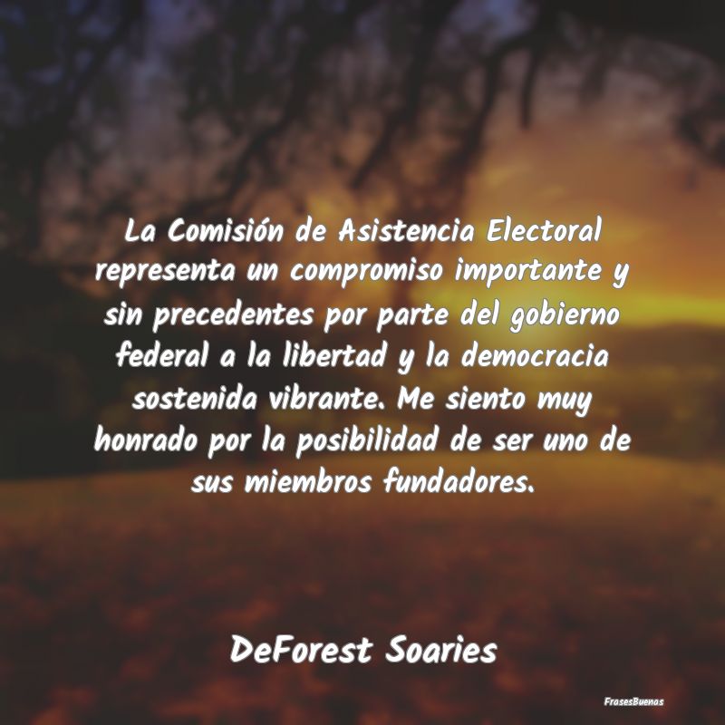 Frases de Democracia - La Comisión de Asistencia Electoral representa un...