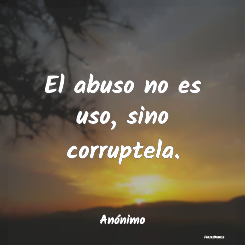 El abuso no es uso, sino corruptela....