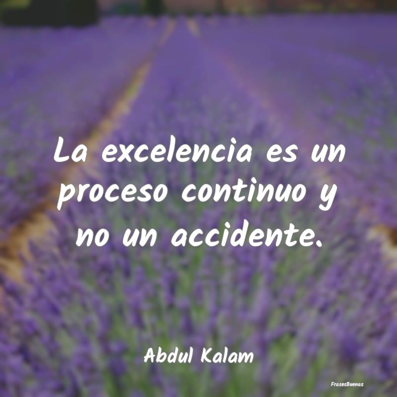 La excelencia es un proceso continuo y no un accid...